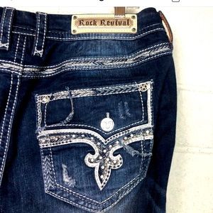 Rock Revival easy ankle skinny embellished jeans 36inch waist
